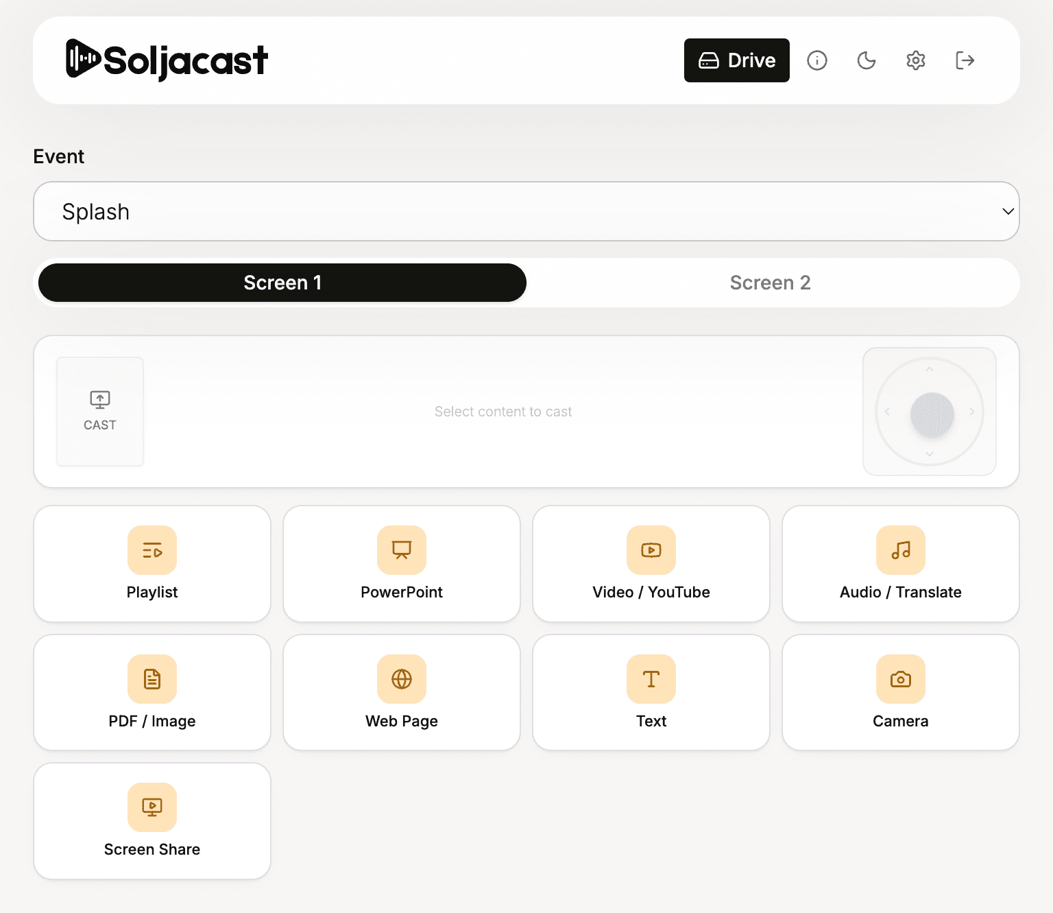 Soljacast cast page open in a desktop browser