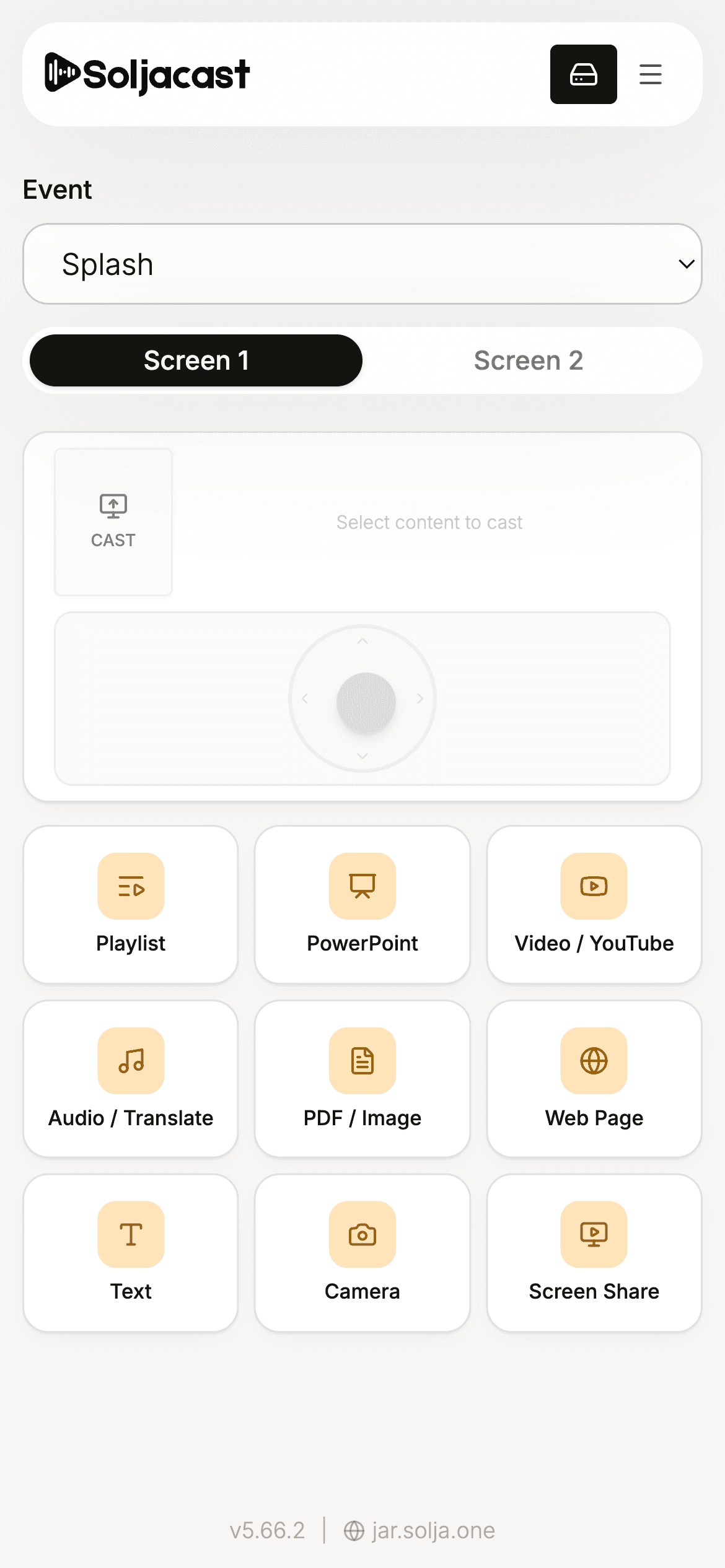 Soljacast cast page open on a phone