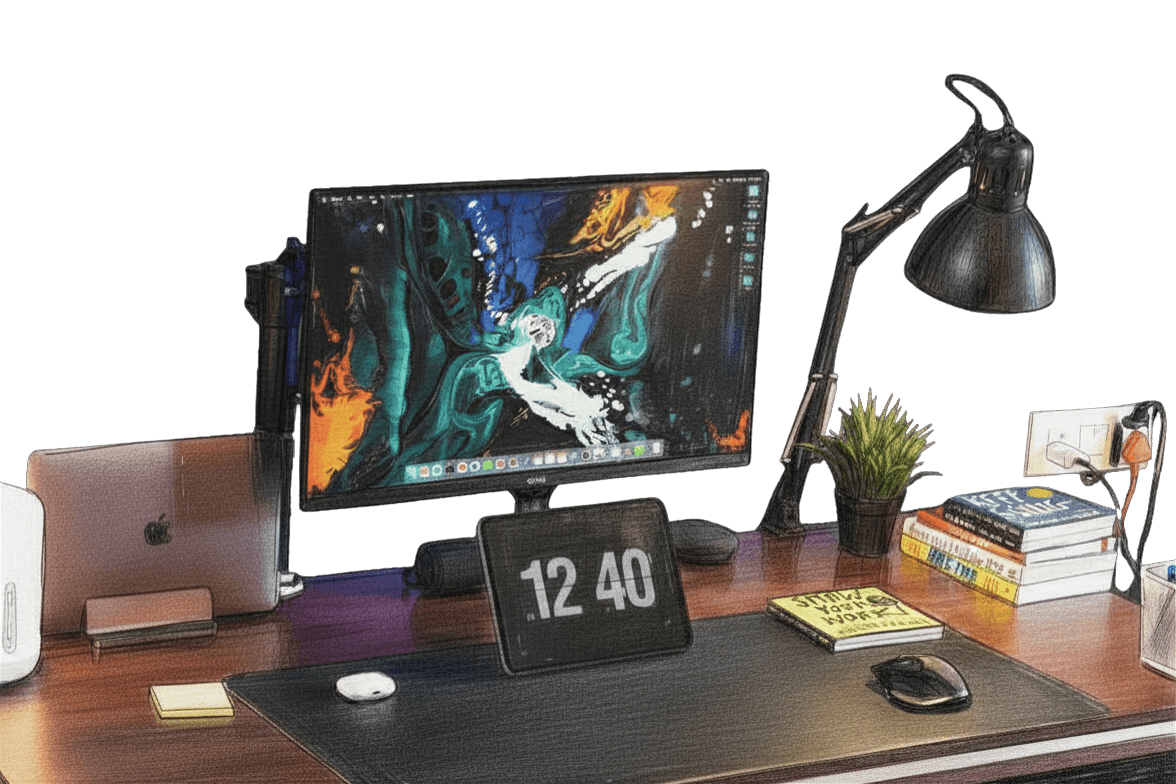 Tarvis running on a device on a desk