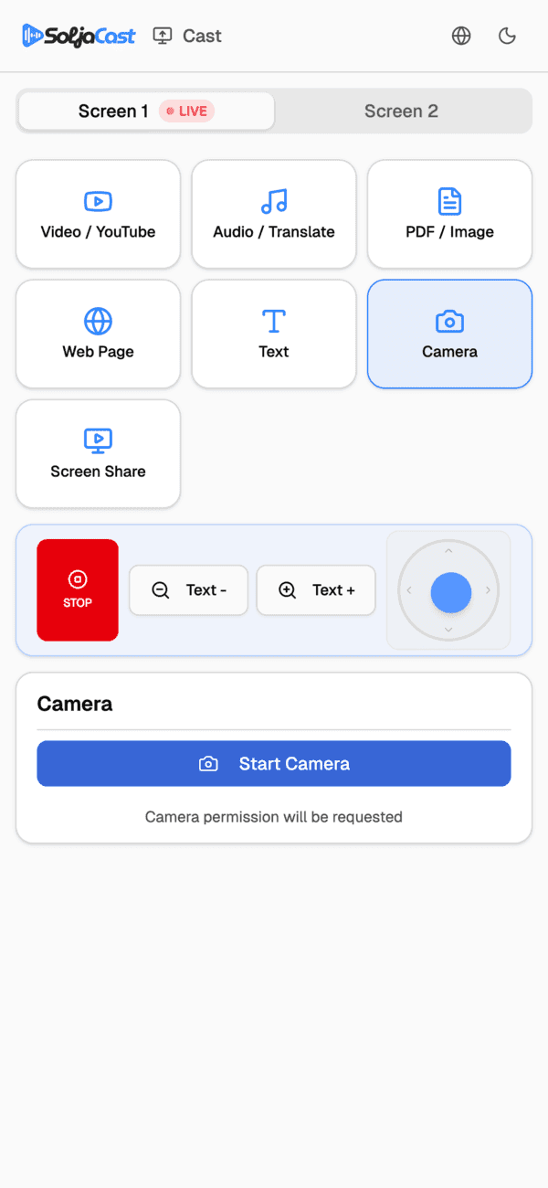 Soljacast cast page open on a phone